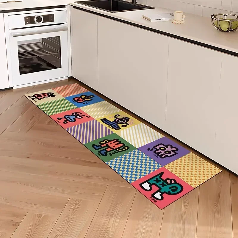 

Cartoon Diatom Mud Kitchen Floor Mats Non-slip Water Absorption Quick-drying Kitchen Foot Mats Household Carpet Floor Mats