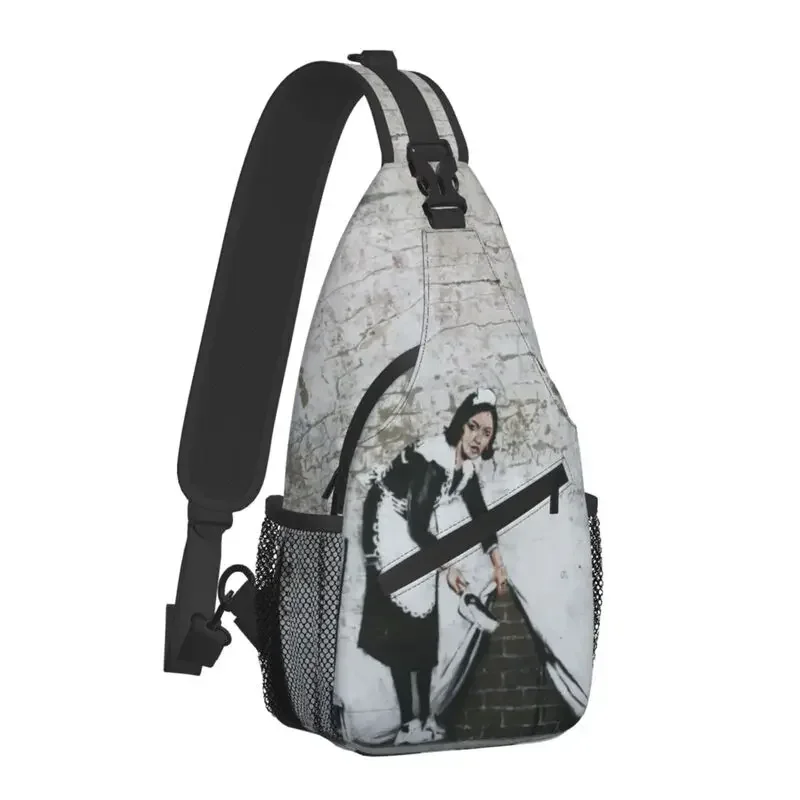 Sweep It Under The Carpet Crossbody Sling Backpack Men Custom Banksy Street Pop Art Chest Shoulder Bag for Travel Hiking Daypack