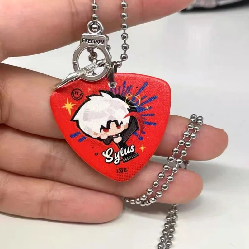Amor y espacio profundo Xavier Zayne Sylus lindos accesorios de dibujos animados de Anime llavero de selección de guitarra colgante decorativo de dibujos animados creativos