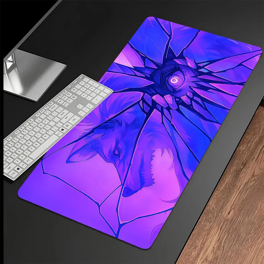 

Kawaii Purple Wolf Mouse Pad,Neon Japan Mouse Pad Gaming Deskmat Keyboard Mouse Mats Gamer Keyboard Desktops Office Accessories