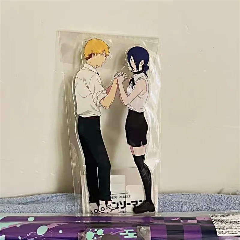Anime Chainsaw Man Reze Arc Denji Cosplay Stand Model Plate Figure Acrylic Figurine Desktop Ornament Accessories Props