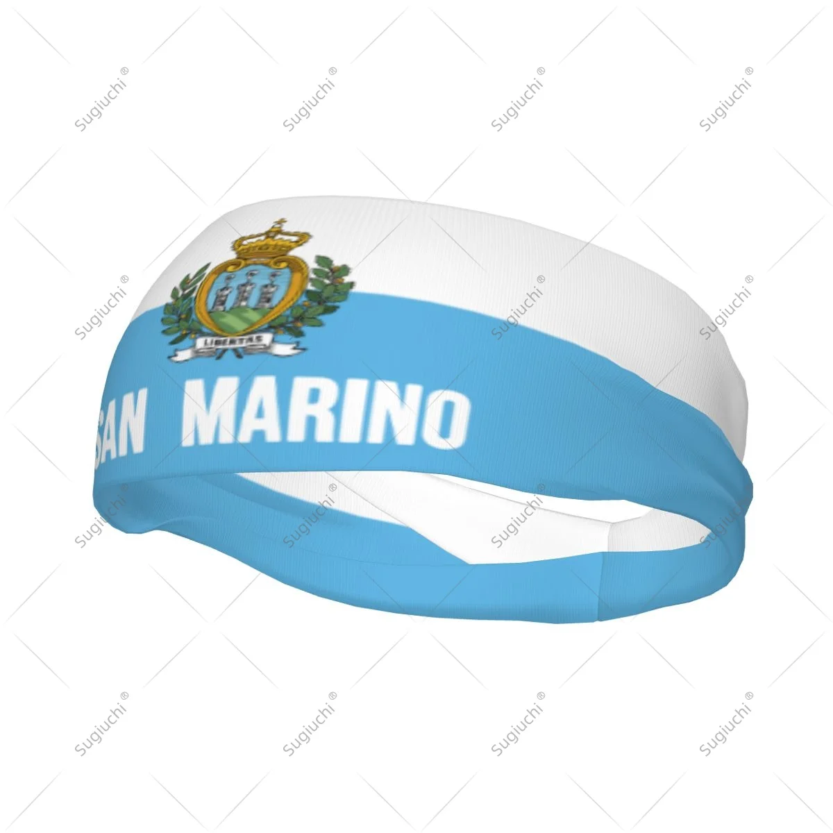 

Men Women San Marino Flag Elastic Wide Headbands For Yoga Fitness Tennis Running Gym Sports