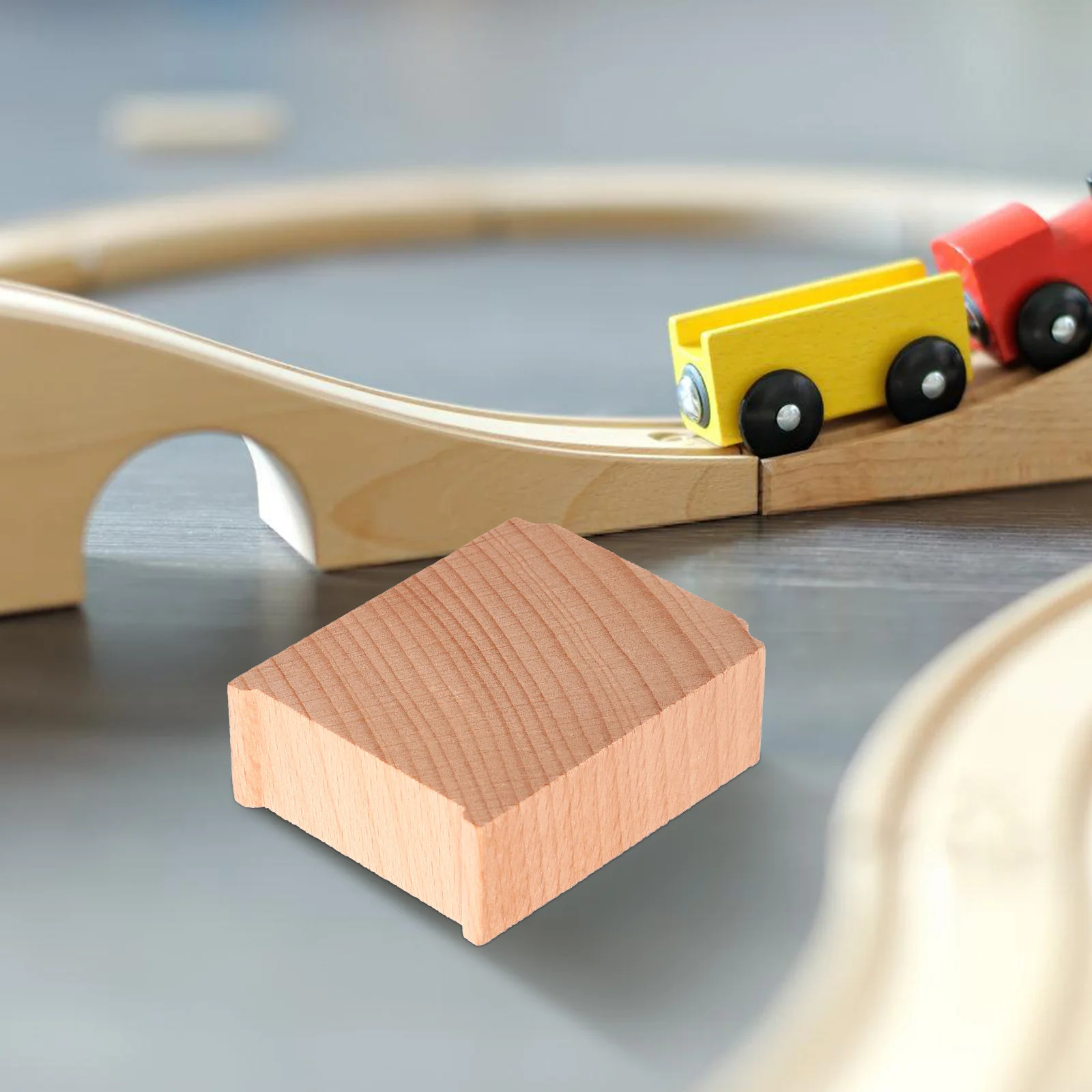 6 Pcs Train Bridge Supports Pier Wooden Railway Accessories Toy Beech Riser Child