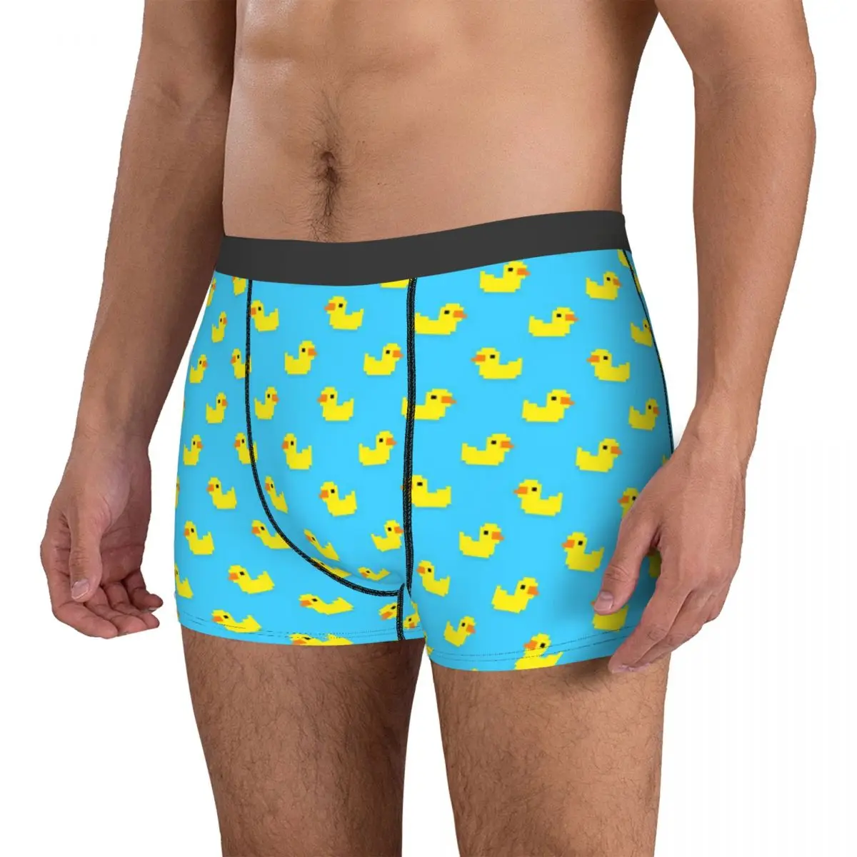 Yellow Bath Duck Men Underwear Cute Animal Boxer Briefs Shorts Panties Funny Breathable Underpants for Male S-XXL