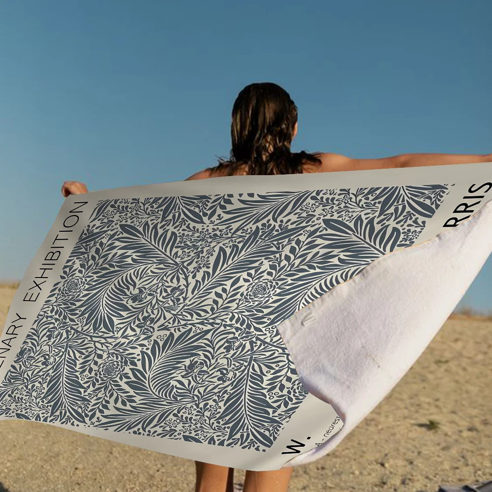 William Morris The Art Beach Towel Colorful Bath Towels For Girl Microfiber Quick Dry Custom Sand Free Beach Yoga Spa Gym Pool