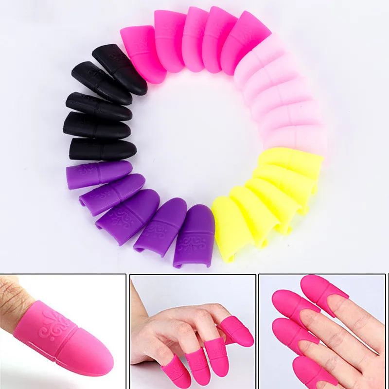 Nail UV Gel Polish Remover Cap Reuseable Soak Off Wraps  Nail Polish Degreaser Cleaner Varnish Silicone Manicure Fingers Clips