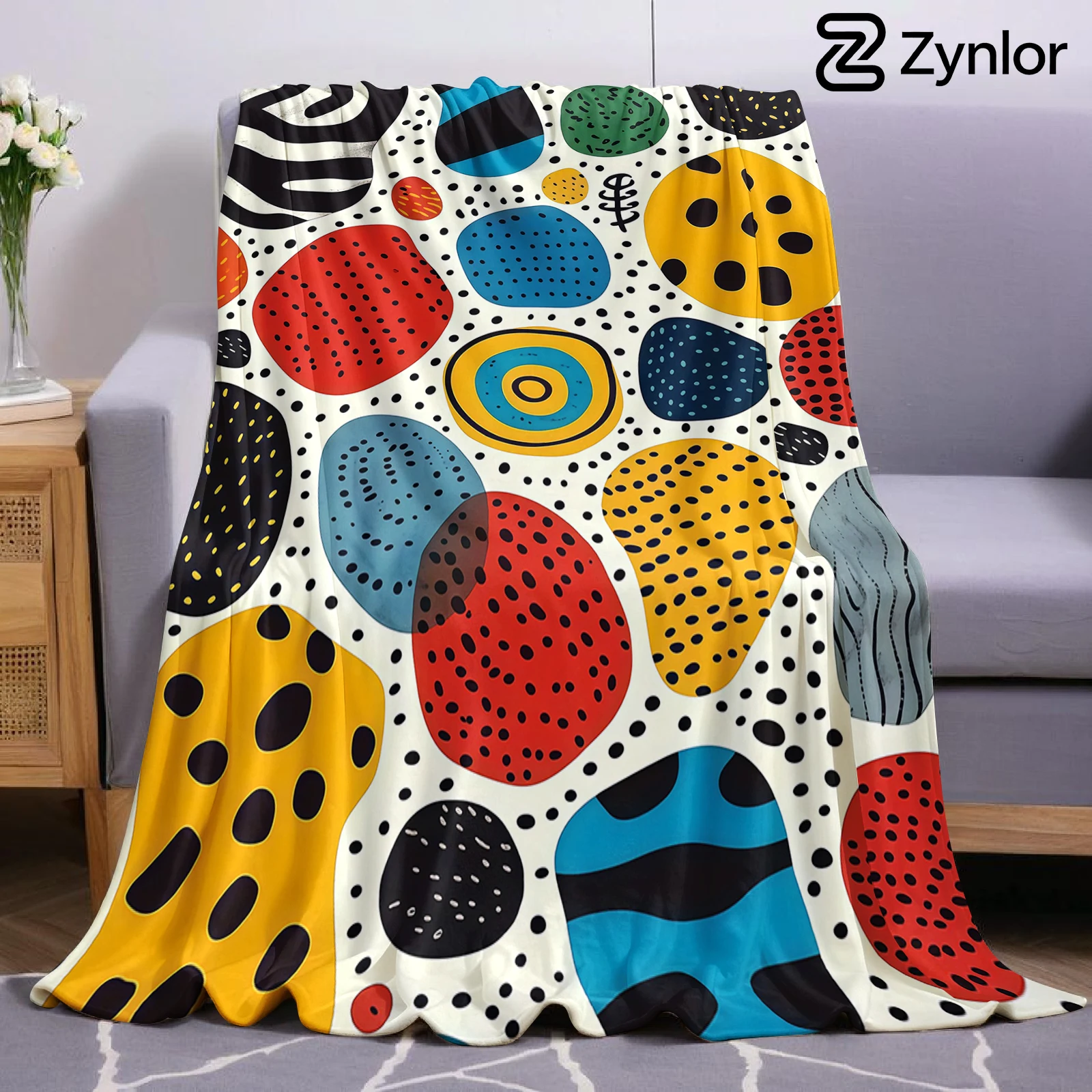 Christmas Throw Blanket - Doodle Spot Lightweight Microfiber Soft Christmas
