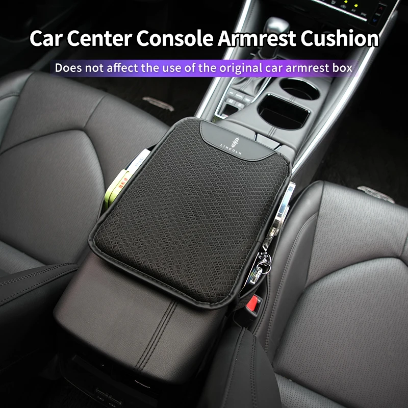 Ice Silk Car Center Console Armrest Storge Cushion Interior For Lincoln MKZ MKX Aviator Navigator Continental Corsair MKC MKT view 2