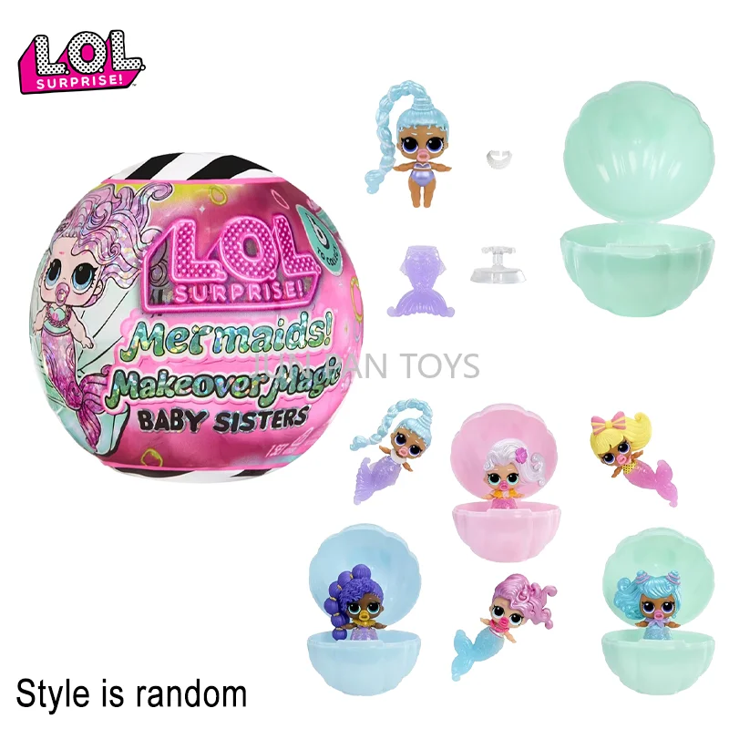 Muñeca LOL Surprise Mermaids Makeover Magic Baby Sisters, Caja Sorpresa Coleccionable, Mini Muñeca que Cambia de Color, Regalo para Niñas, Juguete Infantil 598787