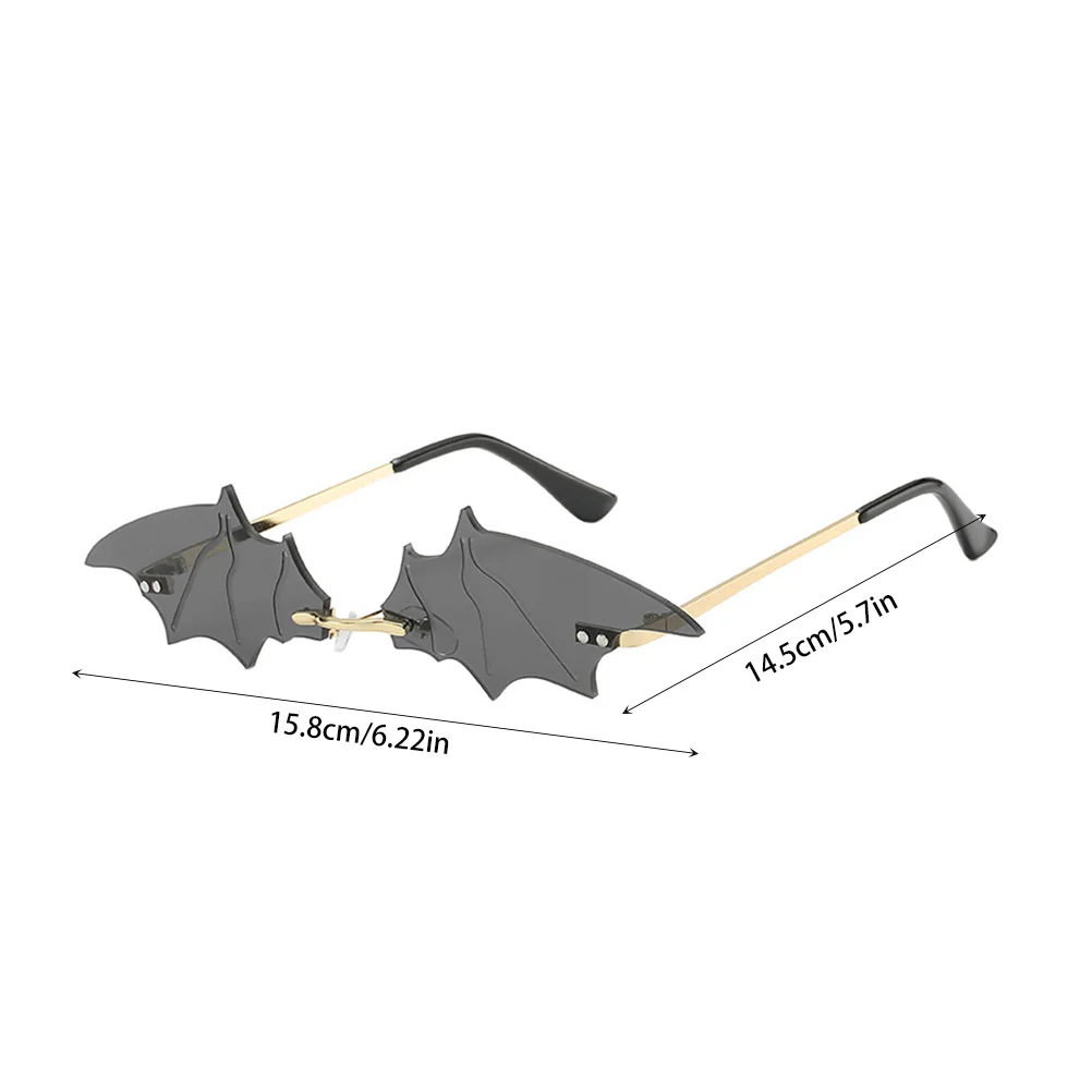 

1pc Bat Shape Black Gold Bat Shape Sunglasses Frame Gray Lens Party Accessories Cosplay Photoshoot Props Adult Size