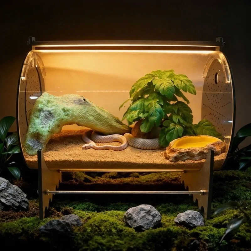 glass-reptile-terrarium-with-led-light-breathable-anti-escape-reptiles-breeding-tank-lizard-snake-spider-house-small-pet-habitat