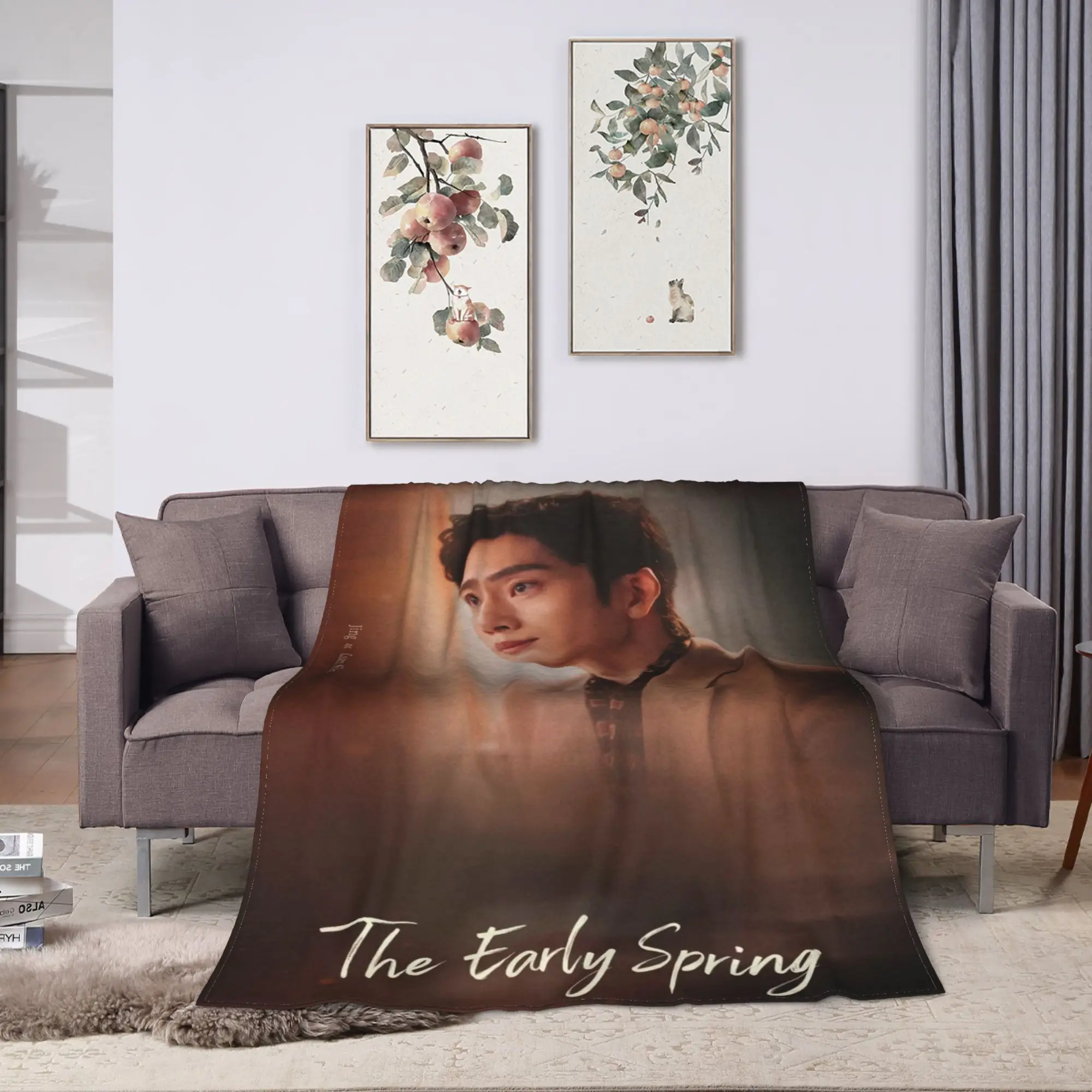 The Early Spring jing boran Blankets Quality Soft Warm  Throw Blanket Spring Girls Boys Outdoor Aesthetic Bedspread