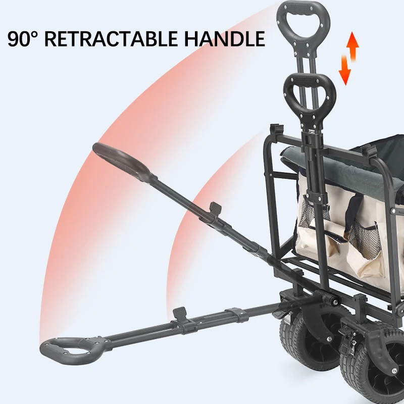 Imagem -04 - Mão Dobrável Empurrando Outdoor Camping Trailer Pull Rod Vagão Traseiro Aircraft Wheeled Cart Carrinho de Piquenique