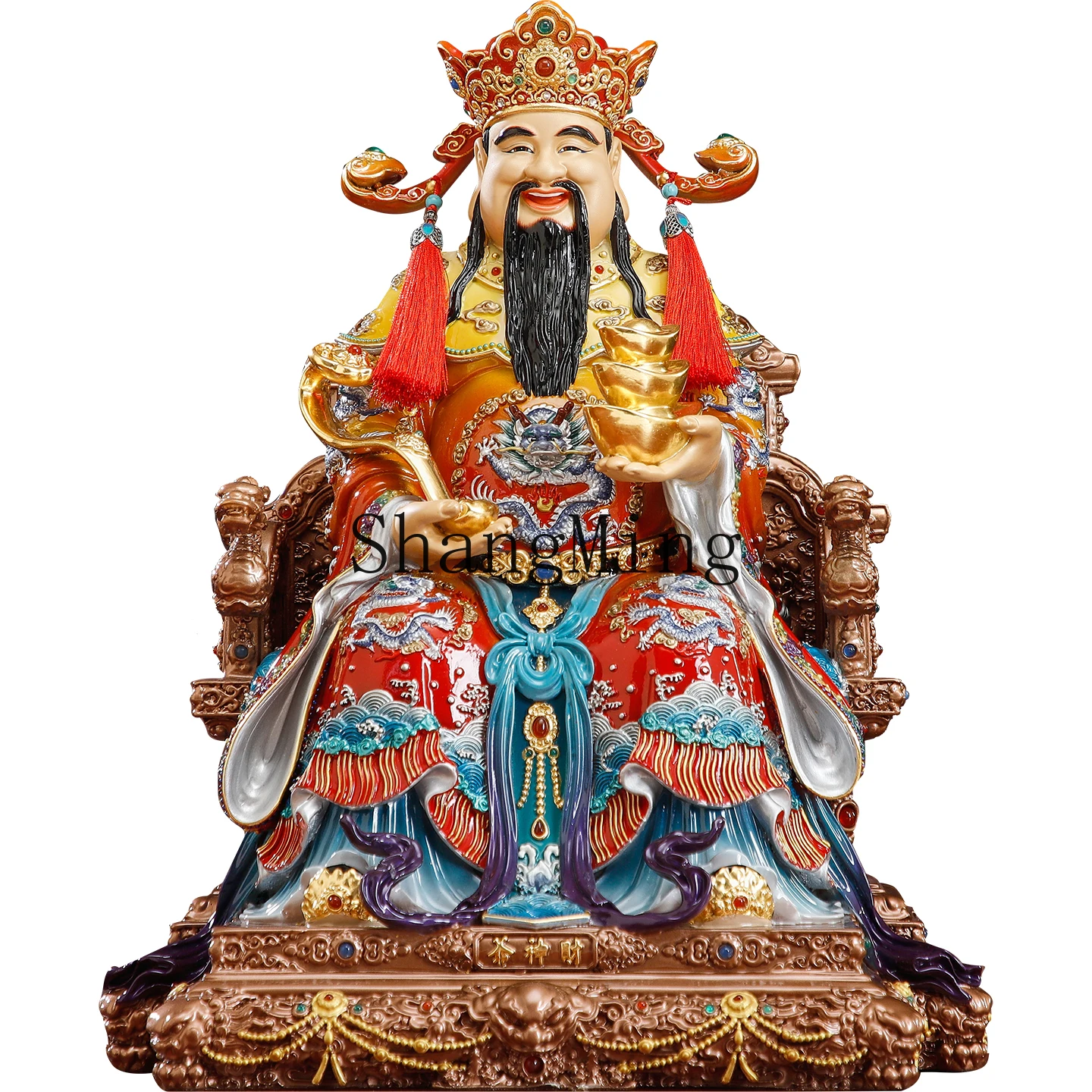 

ZYY pure copper God of Wealth statue office Ruyi Wen God of Wealth Buddha statue ornament