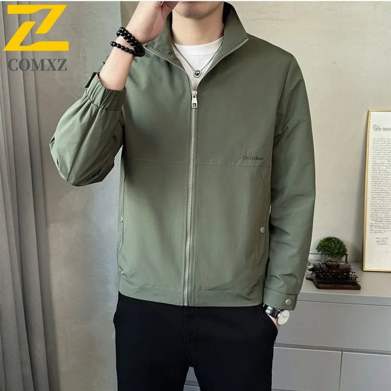 

COMXZ Men Jacket Lightweight Windproof Wrinkle Resistant Outdoor Hiking Travel Camping Jackets Autumn Casual Sports Outerwear