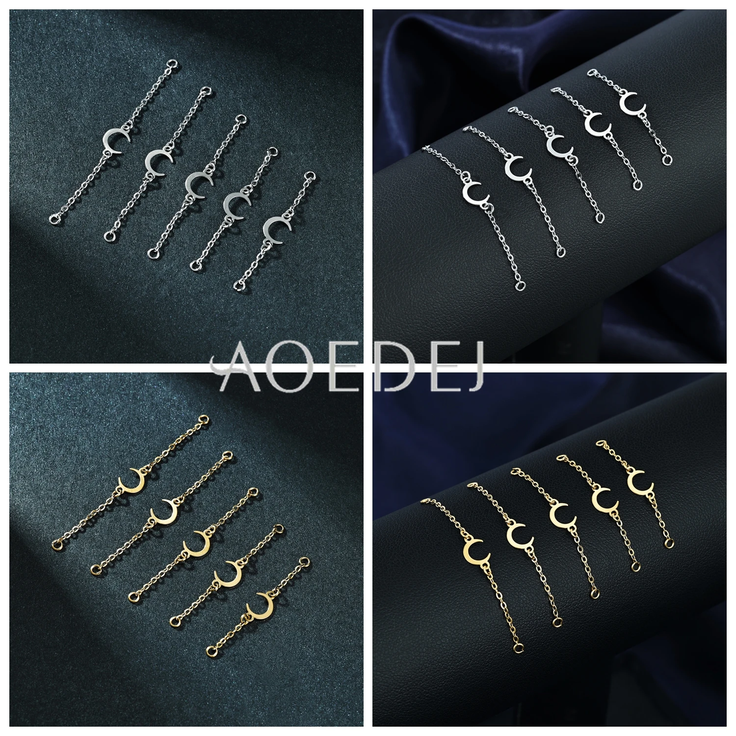 AOEDEJ 1 Stück Nasenkette aus Edelstahl, 32–50 mm, Brückenpiercing, scharfe kegelförmige Quaste, baumelnde Nasenloch-Piercings, Zubehör – Detail 10