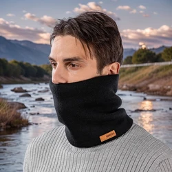 Fleece Neck Warmer Winter Thick Plush Solid Color Knitted Scarf Ring Unisex Outdoors Warm Windproof Neckerchief Scarves Collar