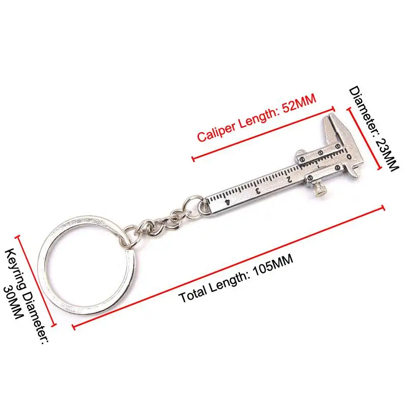 Portable Mini Jewelry Measuring Metal Ruler & Mini Vernier Caliper Keychain - DIY Tools For Precise Measurements