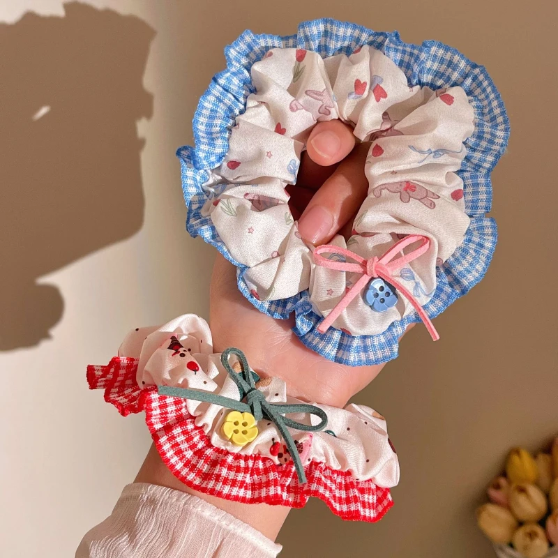 لطيف الكرز الدب عقال المرأة منقوشة تنورة إكسسوارات الشعر ذيل حصان كابيلو كورباتاس المطاط رباطات كابيلو الحلي