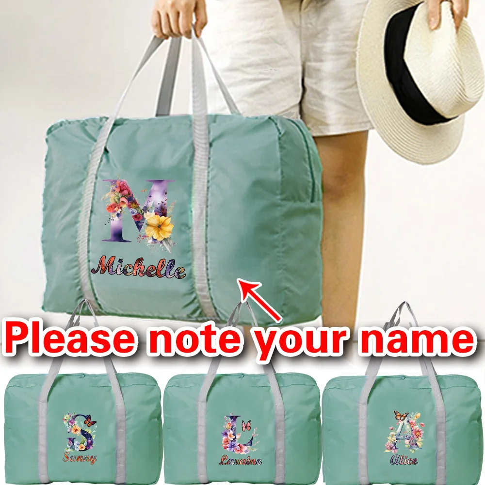 

Personalized Customized Foldable Simple Printed Travel Bag Unisex Large-capacity Travel Bag Waterproof Handbag