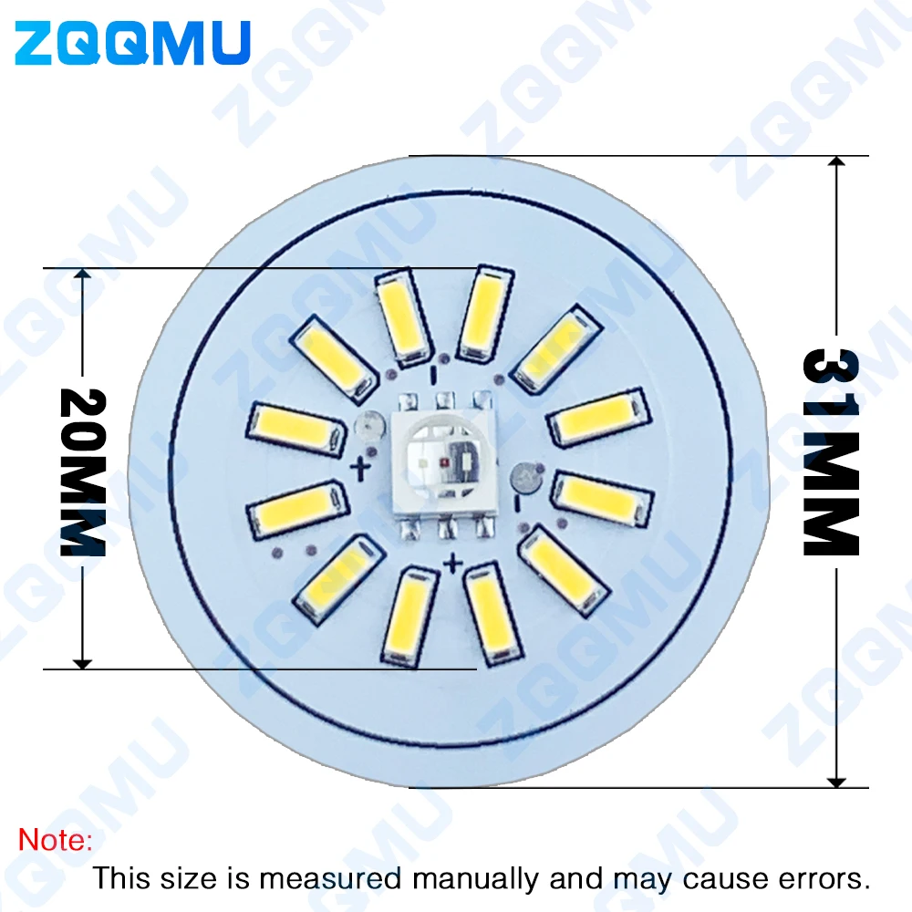 10 Stuks 5V 3W Led Light Board Ronde Rgb + Warm Licht Laagspanning Smd5050 Nachtlampje kralen Aluminium Diy 3V Usb Bron Thuis Panel