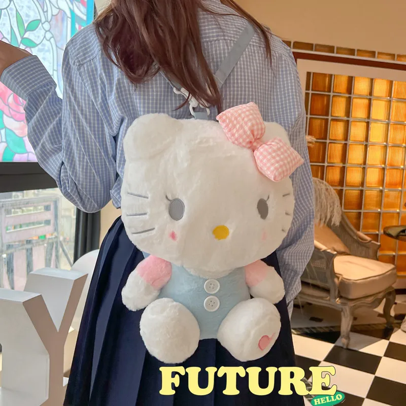 Plecak Pluszowy Hello Kitty Kawaii Maskotki Zabawki Torba Pluszowa Anime Cartoon Kt Plecaki na Ramię Torby dla Dziewczynek Dzieci