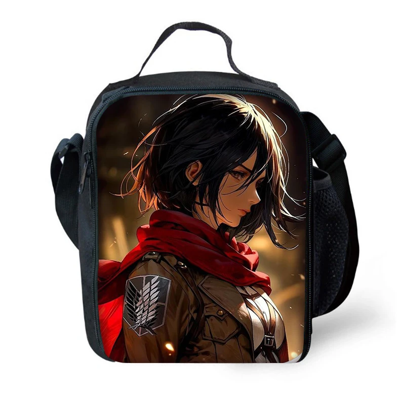 Attack on Titan Child Insulated Large Capacity Bag for Boy and Girl Student Outdoor Picnic Resuable Thermal Cooler Lunch Box