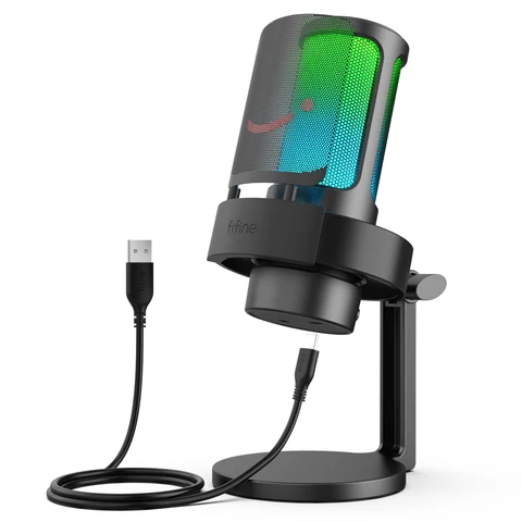 FIFINE A8 RGB студийный микрофон с подсветкой и высоким качеством звука