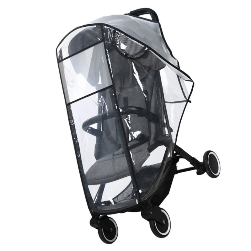 B2EB – housse pluie pour poussette, vue transparente, facile à installer, imperméable EVA, garde votre bébé au sec en