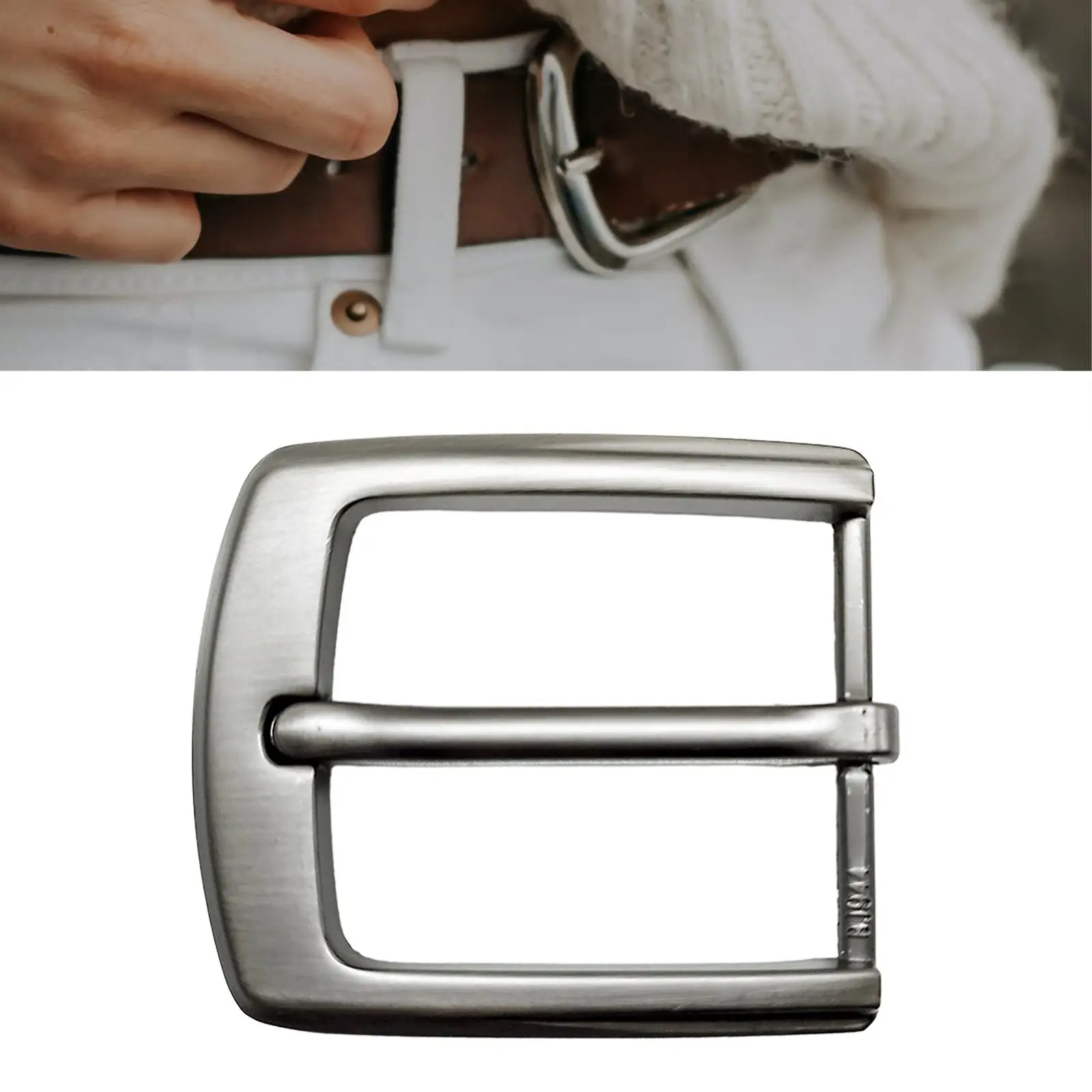 2xbelt Buckle fibbia di ricambio quadrata per accessori per cinture cinturino in pelle da uomo