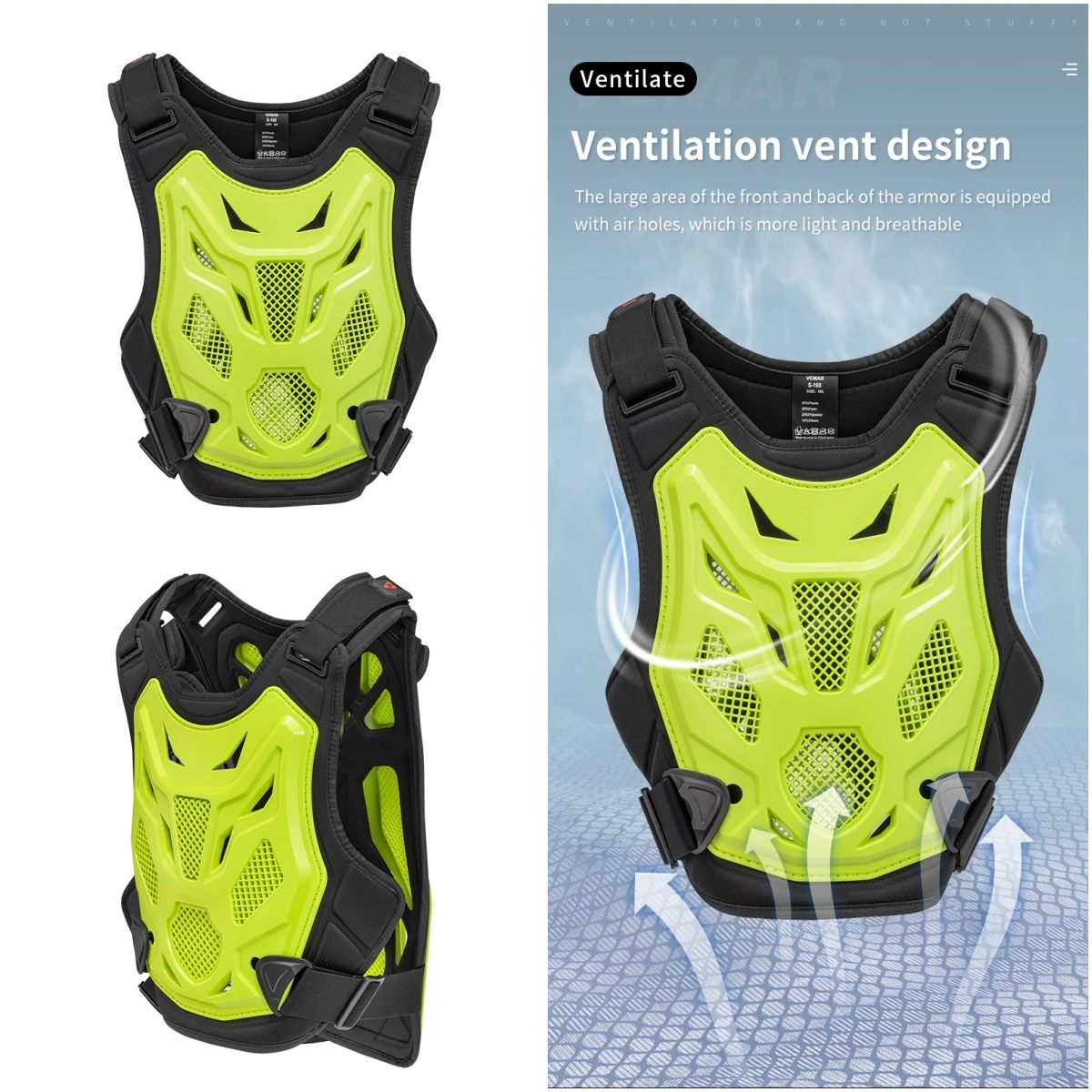 

Professional Motocross Armor Vest: Off-Road Motorcycle Chest Protector & Back Guard | Dirt Bike Racing Protective Gear