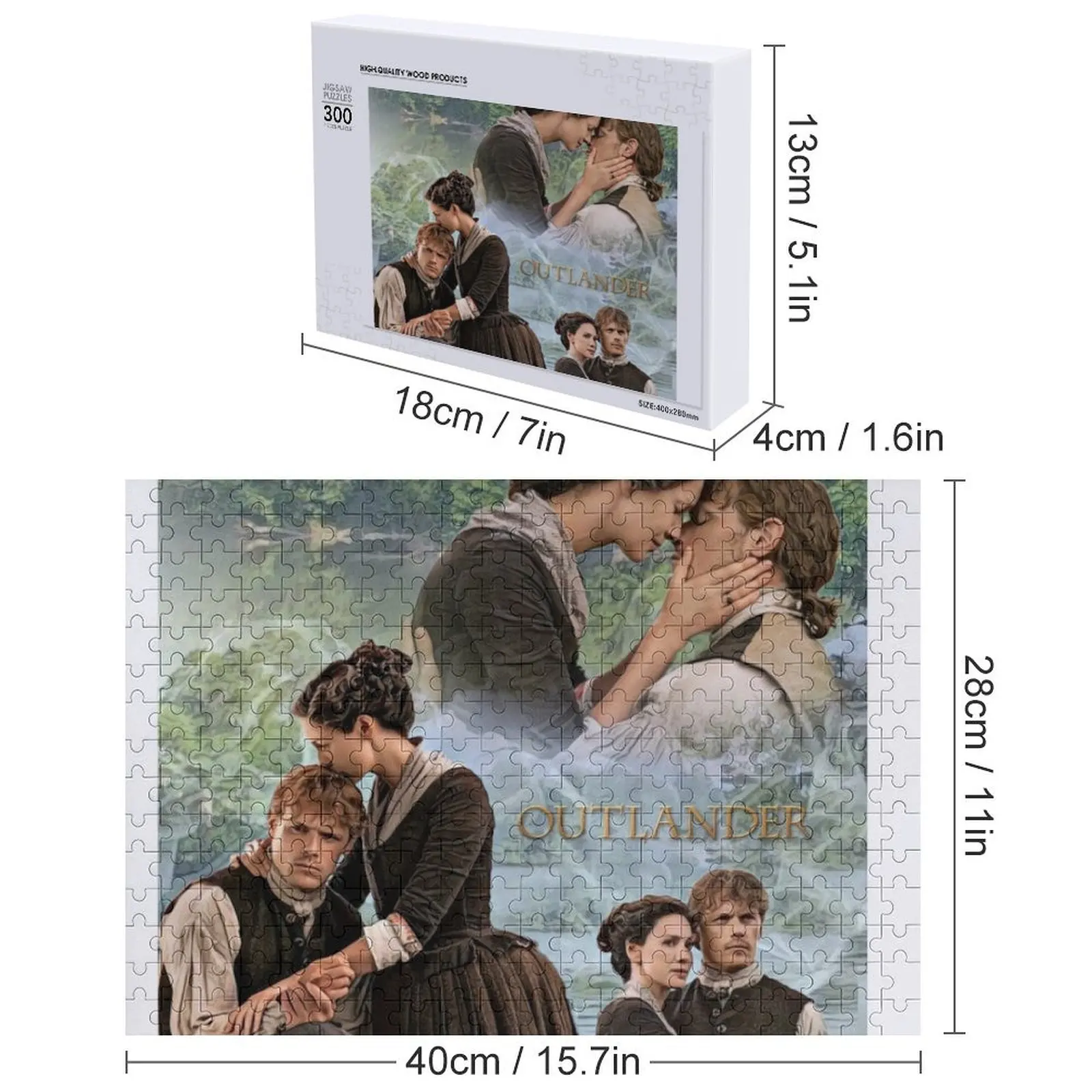 Jamie and Claire Fraser/Outlander Jigsaw Puzzle Game Children Wooden Animal Custom Gift Puzzle