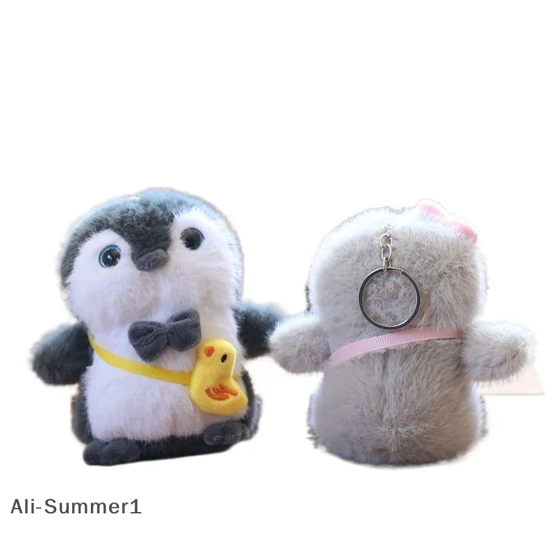 【E】Cute Little Penguin Plush Doll Keychain Pendant Backpack Hangings Decoration Gifts