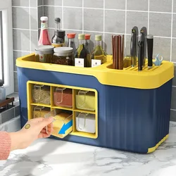 Kitchen Storage Organization Rack Multifunctional Seasoning Box Knife Rack Seasoning Storage Rack Can Kitchen Organizer Box