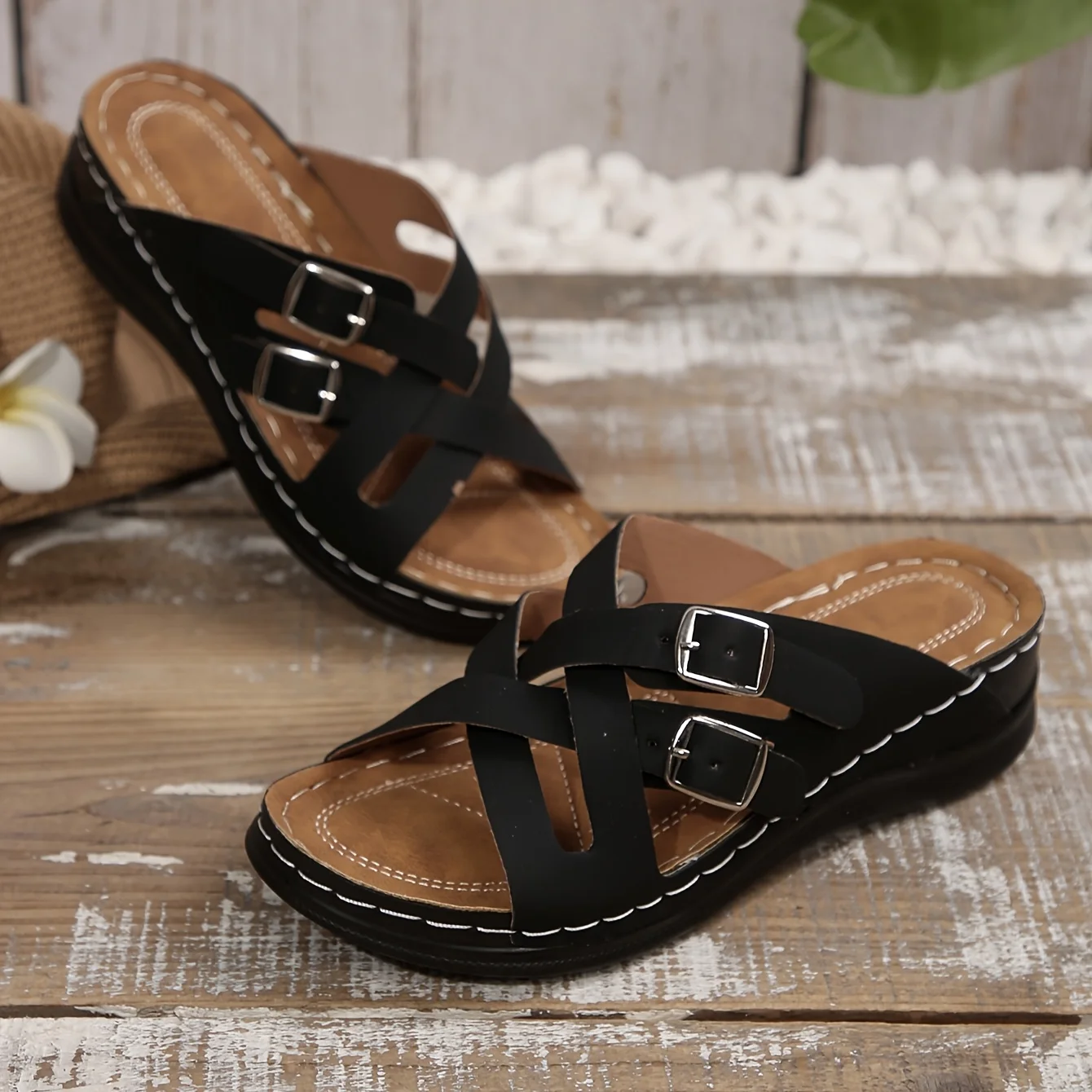 Nuove pantofole con zeppa da donna, pantofole estive a punta aperta, scarpe vintage in stile nazionale, sandali ortopedici comodi da donna, ciabatte da donna_voghion.com