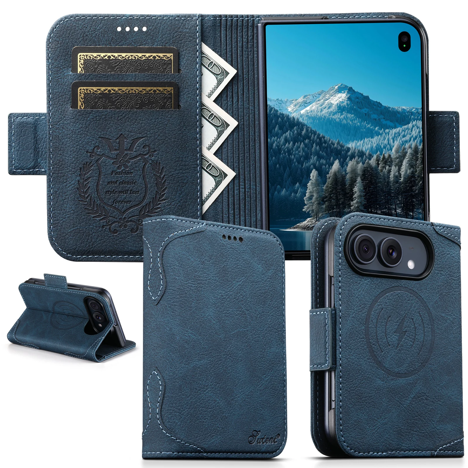 Leather Wallet Card Holder Phone Cover - SUTENI – etui na iPhone, model