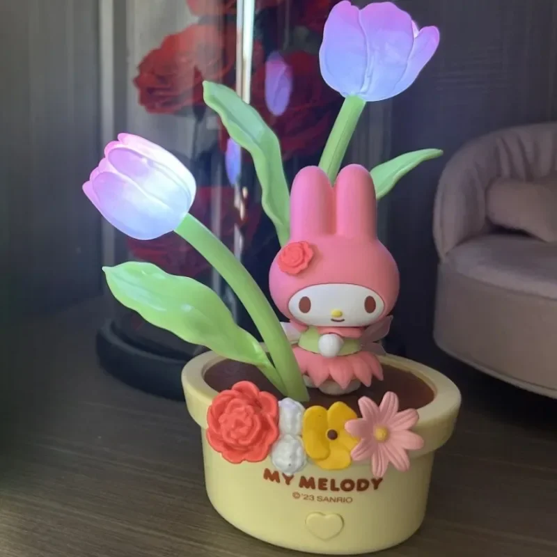 

Мультяшная цветочная фея, серия тюльпанов, светодиодный ночник, мелодия Куроми, модель окружающей лампы, детская игрушка, подарки на день рождения, Рождество