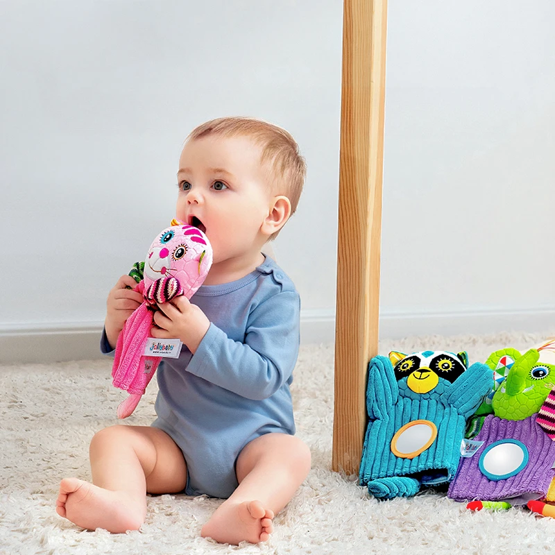 Muñeca calmante para bebé, bufanda calmante para morder, juguete para dormir