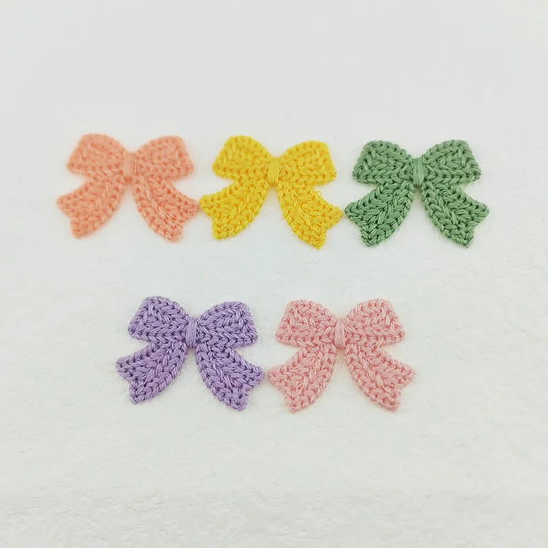 50 Stück 35*25mm Wollschleifen-Applikationen für DIY-Kleidung, Hüte, Schuhe, Nähzubehör, Aufnäher, Kopfbedeckungen, Haarschleifen, Clips, Dekorationszubehör – Detail 11