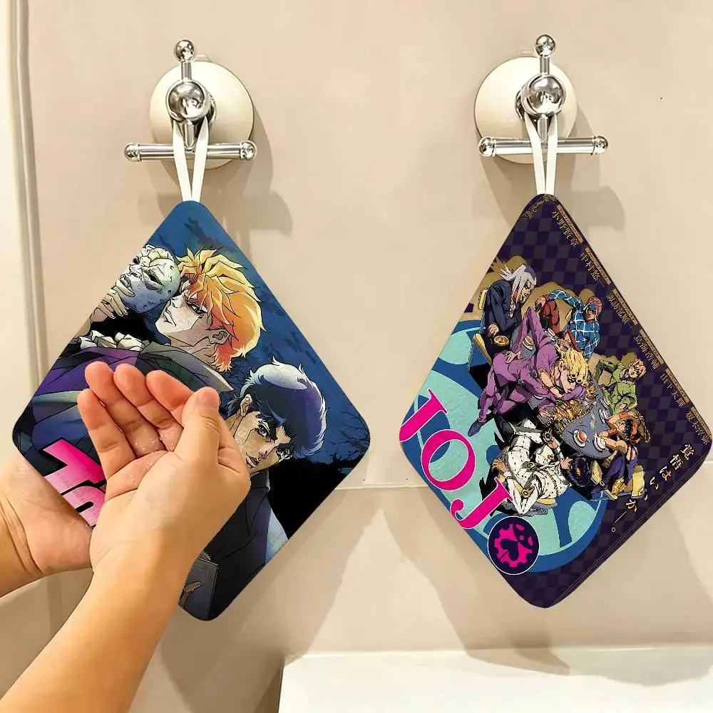 

Adventure Anime Jojo Bizarre Adventure Polyester Cotton Hand Wiping Towel, Hanging Design, Durable for Household Restaurant