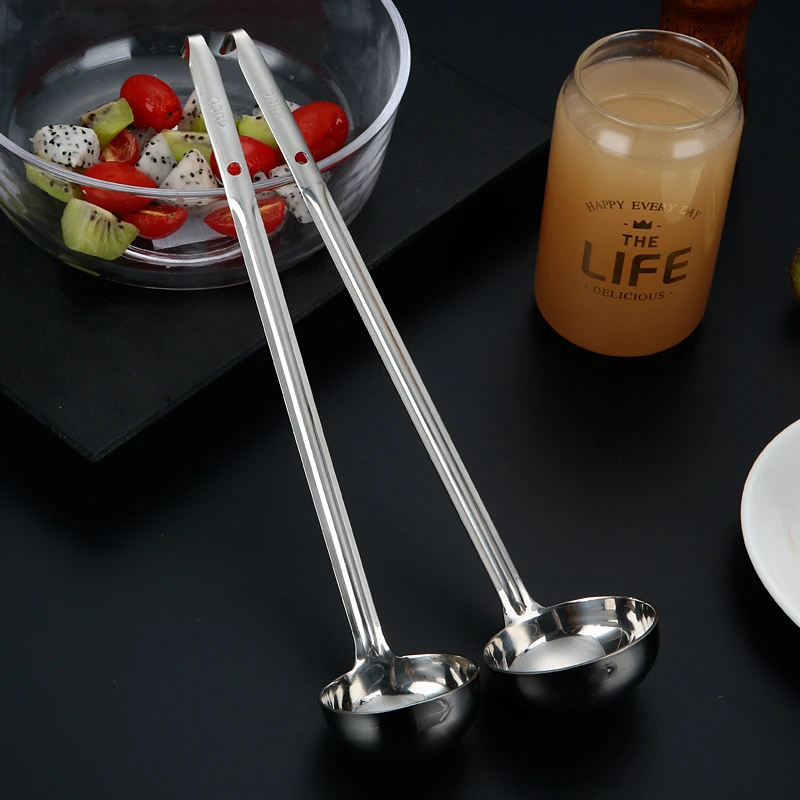 Stainless Steel Wine Pouring Spoon Long Handle Wine Dipper Wine Measuring Cup Oil Sauce Ounce spoon Kitchen Bar Measuring Tools