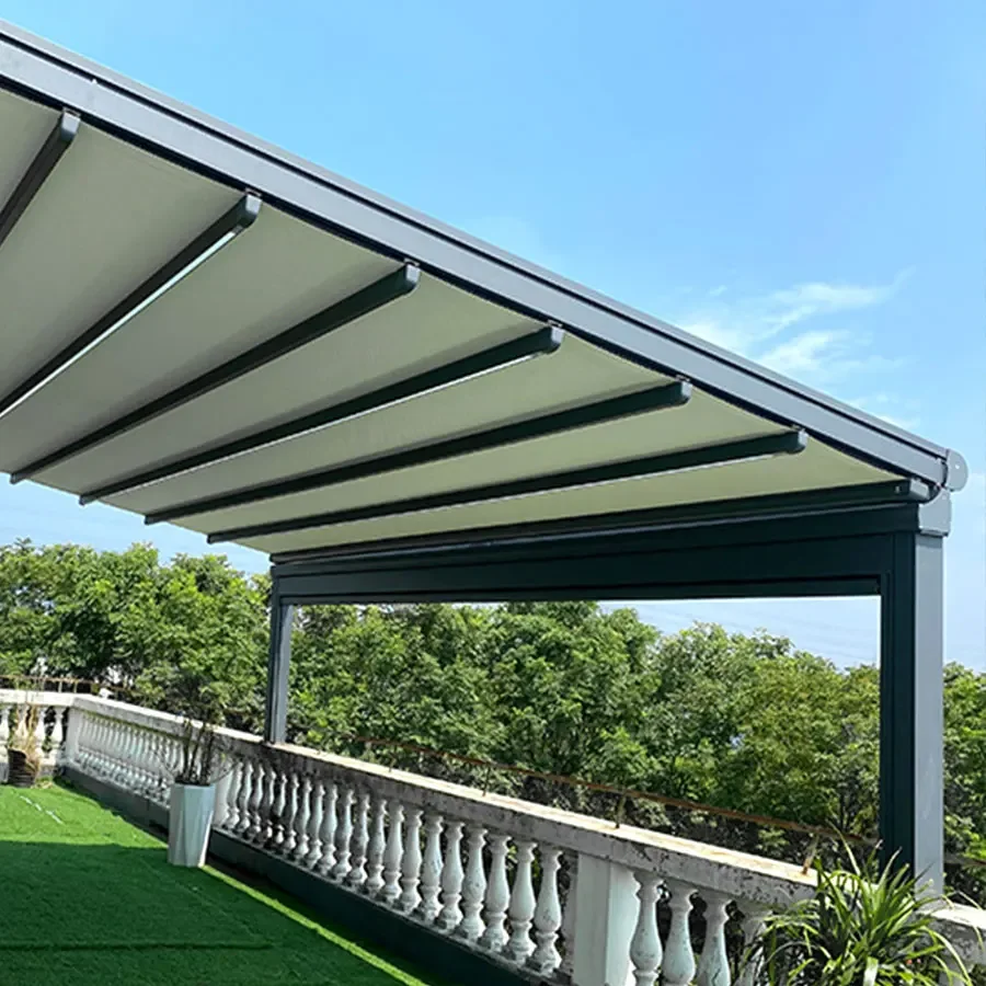 Folding Aluminium Gazebo Electric Roof Pergola with Customized Sizes From China Manufacturer