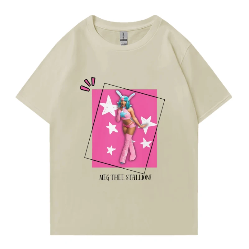 Megan Thee Stallion Fashion Y2k Graphic T shirt Unisex Oversized Hip Hop streetwear Men Women 100% Cotton short sleeve t-shirts