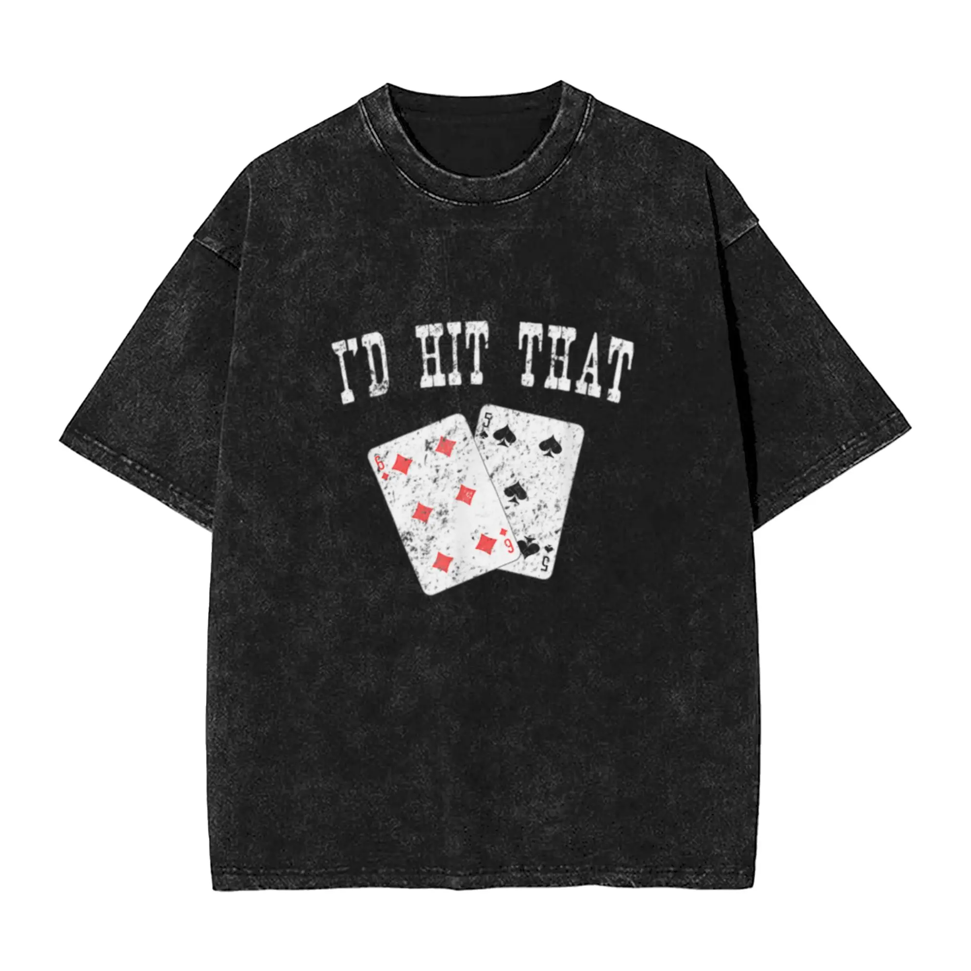 I d Hit That Blackjack Gambler Funny  Unique Stylish A T-Shirt Oversized Short Sleeve Men's Women's Cotton Tees Tops