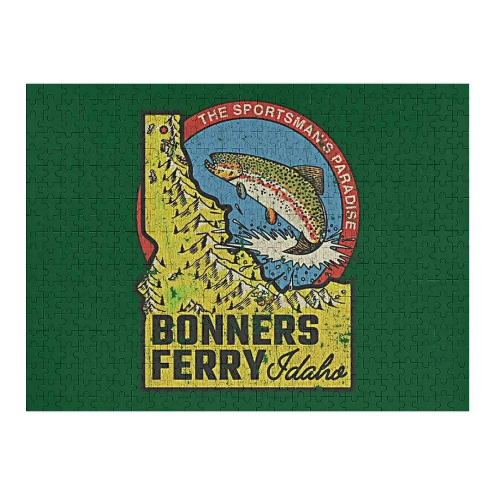 

Bonners Ferry Sportsman’s Paradise 1893 Jigsaw Puzzle Diorama Accessories Personalized Gift Ideas Wooden Decor Paintings Puzzle