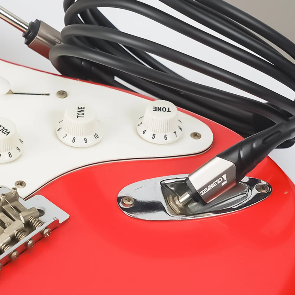 Guitar Cable Instrument Cord for Electric Bass 3m Metal Connector PVC Shielded Low Noise TS Wire for Amp Pedal Keyboard