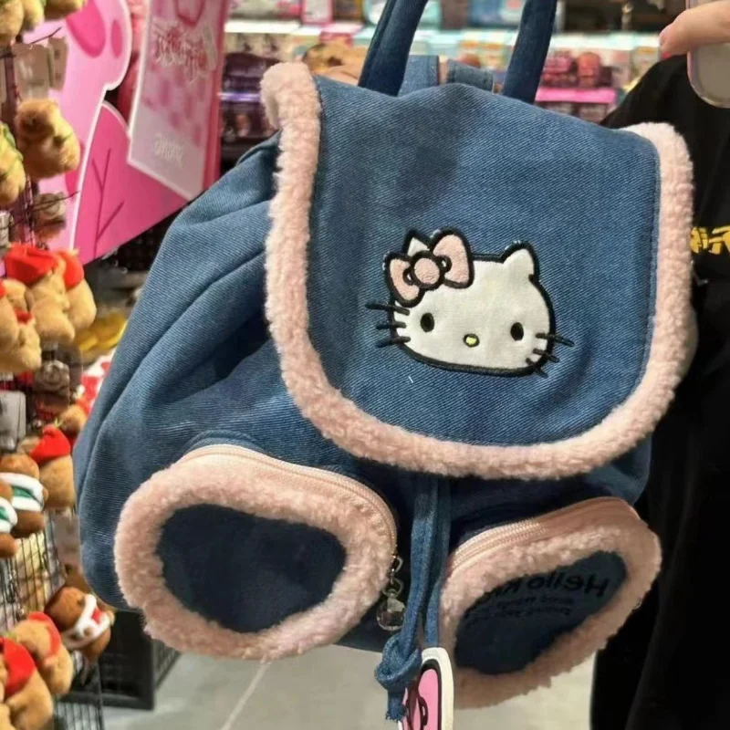 Sanurgente-Cartable étudiant Hello Kitty, grande capacité, sac à dos léger à double initiation, dessin animé mignon décontracté, nouveau