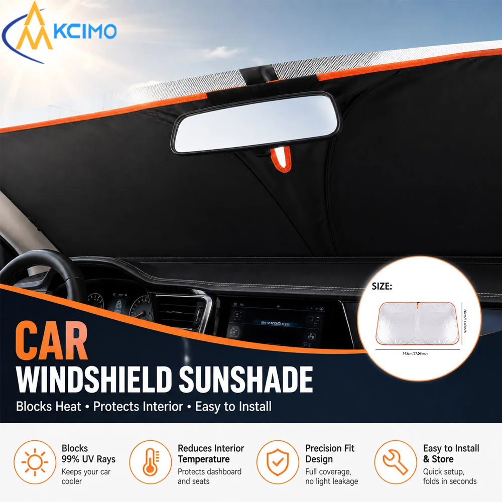 Foldable Car Windshield Sunshade UV Ray Blocking Front Window Shade Cover to Reduce Interior Heat And Protect Your Vehicle
