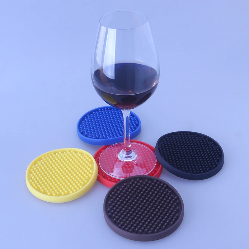 

10cm Rounded Rubber Table Cup Mat Kitchen Pvc Mat Pad For Bar Cocktail Barware