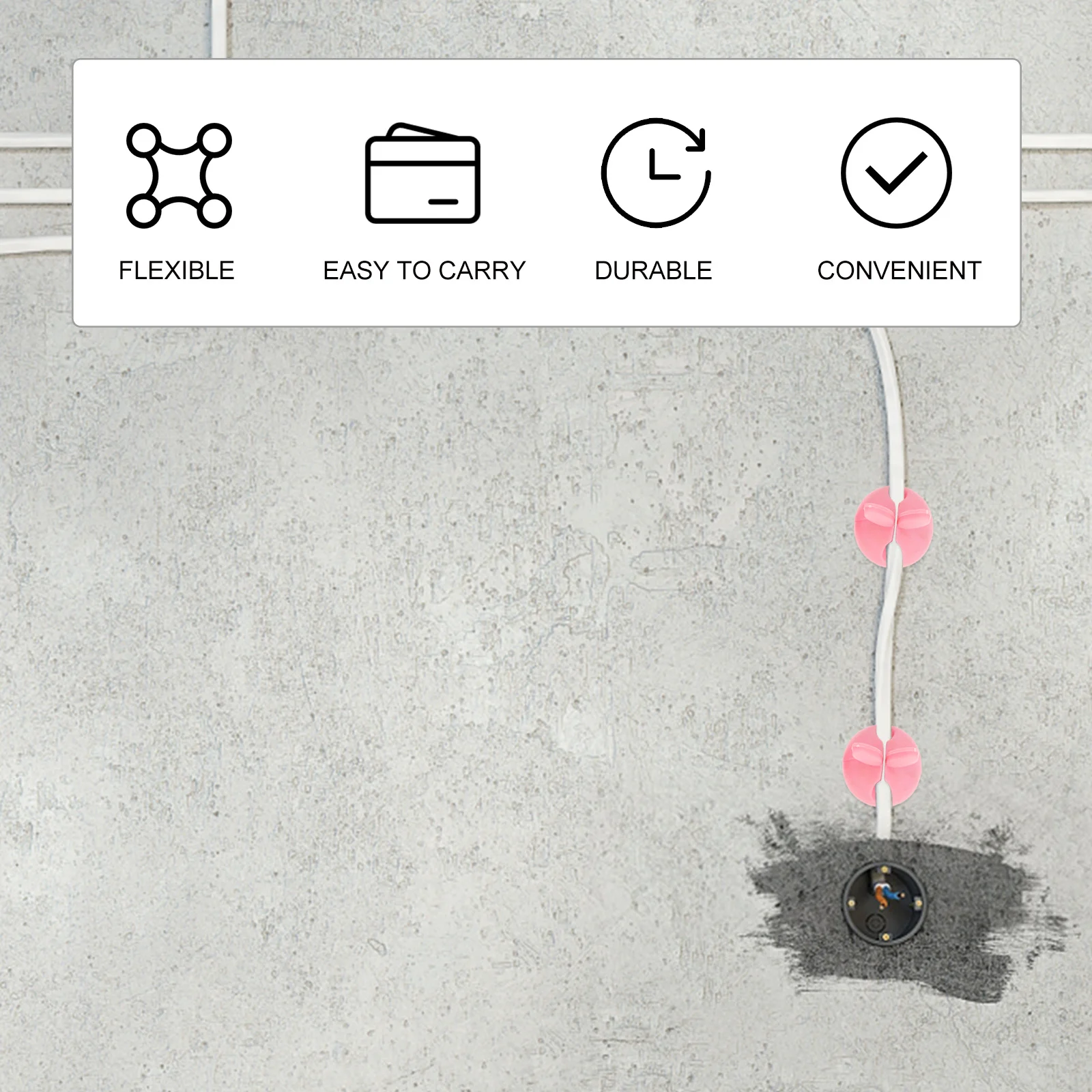 32 Stück Kabelklemmen im Hasen-Design, rosa selbstklebende Kabelhalter für die Schreibtischorganisation, rosa Kabelklemmen, Drahtkabel-Organizer